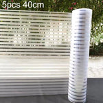 5pcs/Pacote Autocolante de Vidro Fosco Anti-Colisão com Listras por Eletricidade Estática, Listras Pequenas 30cm x 1m, Listras Pequenas 40cm x 1m, Listras Pequenas 50cm x 1m, Listras Grandes 30cm x 1m, Listras Grandes 40cm x 1m, Listras Grandes 50cm x 1m