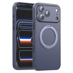 Capa de Telemóvel Magnética em Pele Vegana com Suporte Rotativo de 360 Graus, Para iPhone 17 Pro Max, Para iPhone 17 Pro, Para iPhone 17