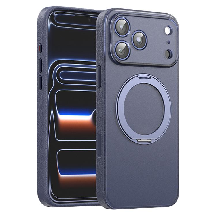 Capa de Telemóvel Magnética em Pele Vegana com Suporte Rotativo de 360 Graus, Para iPhone 17 Pro Max, Para iPhone 17 Pro, Para iPhone 17