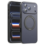 Capa de Telemóvel Magnética em Pele Vegana com Suporte Rotativo de 360 Graus, Para iPhone 17 Pro Max, Para iPhone 17 Pro, Para iPhone 17