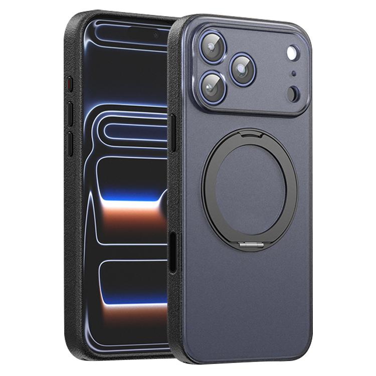 Capa de Telemóvel Magnética em Pele Vegana com Suporte Rotativo de 360 Graus, Para iPhone 17 Pro Max, Para iPhone 17 Pro, Para iPhone 17