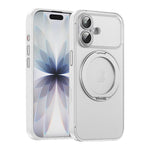 Capa de Telemóvel Magnética em Pele Vegana com Suporte Rotativo de 360 Graus, Para iPhone 17 Pro Max, Para iPhone 17 Pro, Para iPhone 17