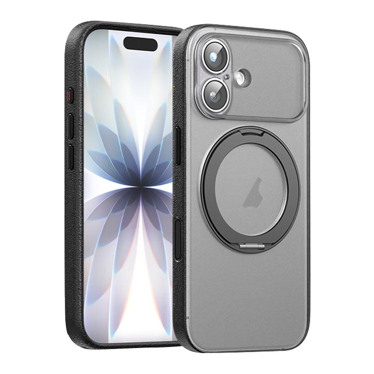 Capa de Telemóvel Magnética em Pele Vegana com Suporte Rotativo de 360 Graus, Para iPhone 17 Pro Max, Para iPhone 17 Pro, Para iPhone 17