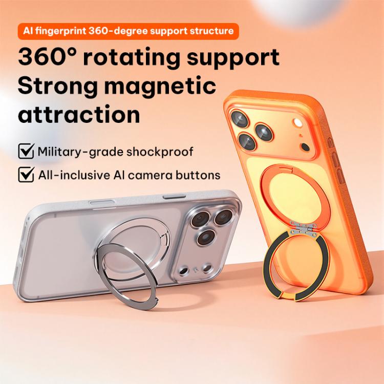 Capa de Telemóvel Magnética em Pele Vegana com Suporte Rotativo de 360 Graus, Para iPhone 17 Pro Max, Para iPhone 17 Pro, Para iPhone 17