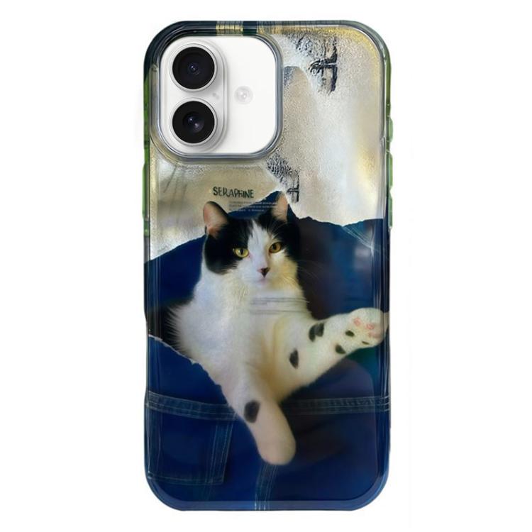 Rounded Edge IMD Pattern TPU Phone Case, For iPhone 16 Pro Max, For iPhone 16 Pro, For iPhone 16