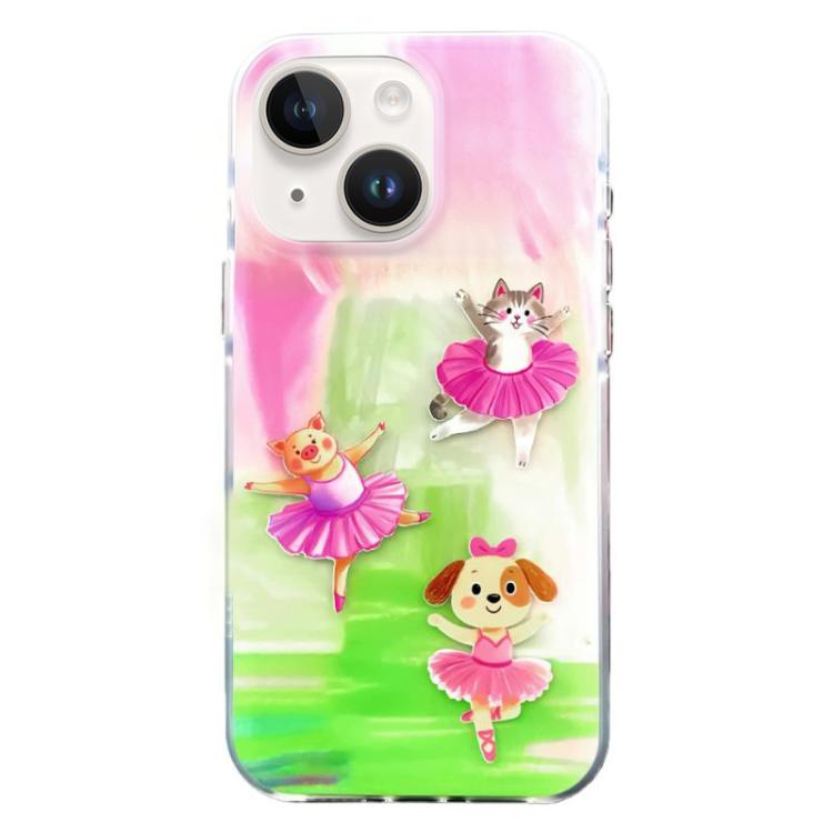 Capa de Telemóvel TPU com Padrão IMD e Bordas Arredondadas, Para iPhone 14, Para iPhone 14 Pro, Para iPhone 14 Pro Max