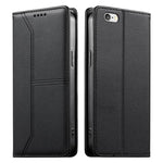 Estojo de Telefone em Couro Vegan com Linha Costurada, Fecho Magnético e RFID, Para iPhone X / XS, Para iPhone XR, Para iPhone XS Max, Para iPhone 8 Plus / 7 Plus