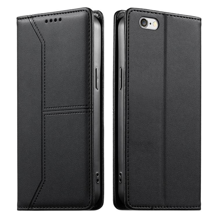 Estojo de Telefone em Couro Vegan com Linha Costurada, Fecho Magnético e RFID, Para iPhone X / XS, Para iPhone XR, Para iPhone XS Max, Para iPhone 8 Plus / 7 Plus