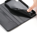 Estojo de Telefone em Couro Vegan com Linha Costurada, Fecho Magnético e RFID, Para iPhone X / XS, Para iPhone XR, Para iPhone XS Max, Para iPhone 8 Plus / 7 Plus