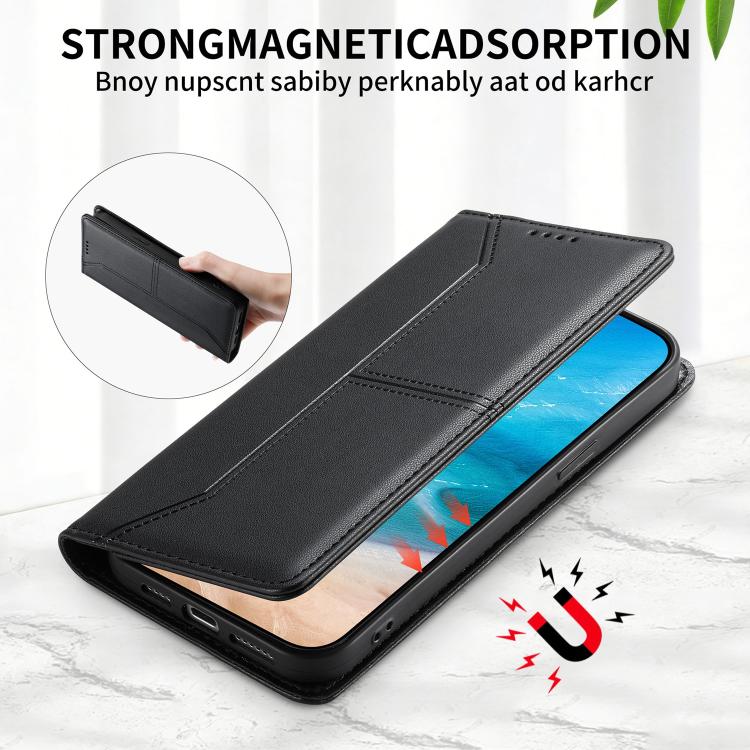 Estojo de Telefone em Couro Vegan com Linha Costurada, Fecho Magnético e RFID, Para iPhone X / XS, Para iPhone XR, Para iPhone XS Max, Para iPhone 8 Plus / 7 Plus