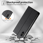 Estojo de Telefone em Couro Vegan com Linha Costurada, Fecho Magnético e RFID, Para iPhone X / XS, Para iPhone XR, Para iPhone XS Max, Para iPhone 8 Plus / 7 Plus