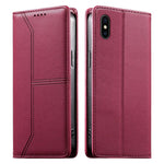 Estojo de Telefone em Couro Vegan com Linha Costurada, Fecho Magnético e RFID, Para iPhone X / XS, Para iPhone XR, Para iPhone XS Max, Para iPhone 8 Plus / 7 Plus