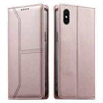 Estojo de Telefone em Couro Vegan com Linha Costurada, Fecho Magnético e RFID, Para iPhone X / XS, Para iPhone XR, Para iPhone XS Max, Para iPhone 8 Plus / 7 Plus