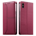 Estojo de Telefone em Couro Vegan com Linha Costurada, Fecho Magnético e RFID, Para iPhone X / XS, Para iPhone XR, Para iPhone XS Max, Para iPhone 8 Plus / 7 Plus