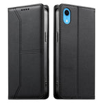 Estojo de Telefone em Couro Vegan com Linha Costurada, Fecho Magnético e RFID, Para iPhone X / XS, Para iPhone XR, Para iPhone XS Max, Para iPhone 8 Plus / 7 Plus