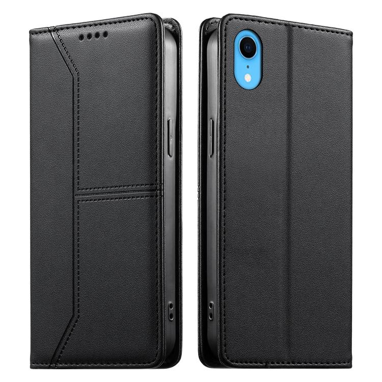 Estojo de Telefone em Couro Vegan com Linha Costurada, Fecho Magnético e RFID, Para iPhone X / XS, Para iPhone XR, Para iPhone XS Max, Para iPhone 8 Plus / 7 Plus