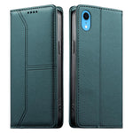 Estojo de Telefone em Couro Vegan com Linha Costurada, Fecho Magnético e RFID, Para iPhone X / XS, Para iPhone XR, Para iPhone XS Max, Para iPhone 8 Plus / 7 Plus