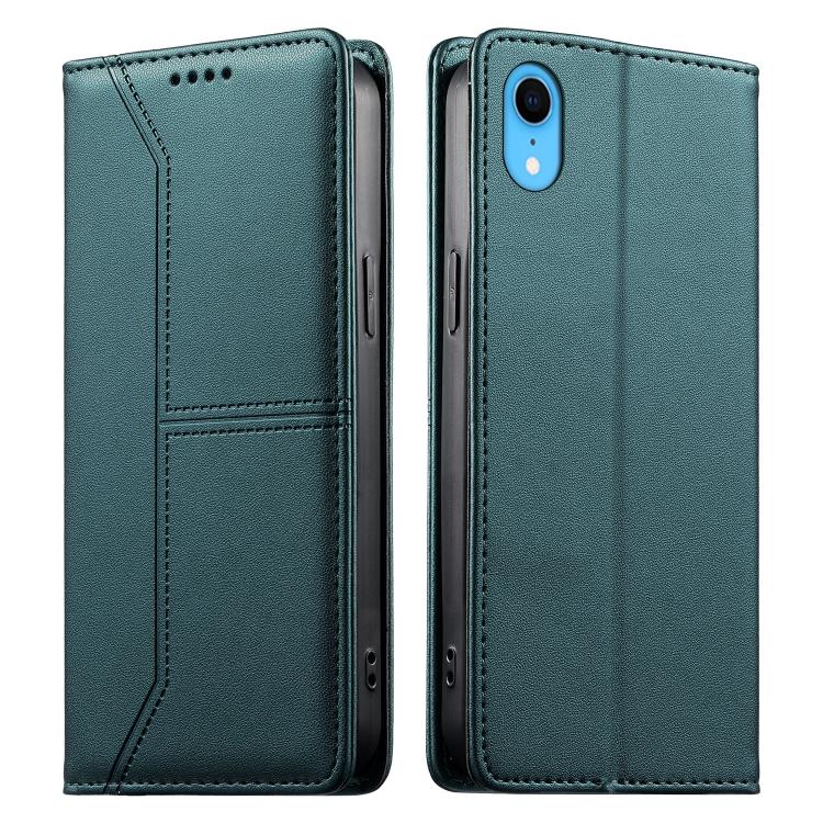 Estojo de Telefone em Couro Vegan com Linha Costurada, Fecho Magnético e RFID, Para iPhone X / XS, Para iPhone XR, Para iPhone XS Max, Para iPhone 8 Plus / 7 Plus