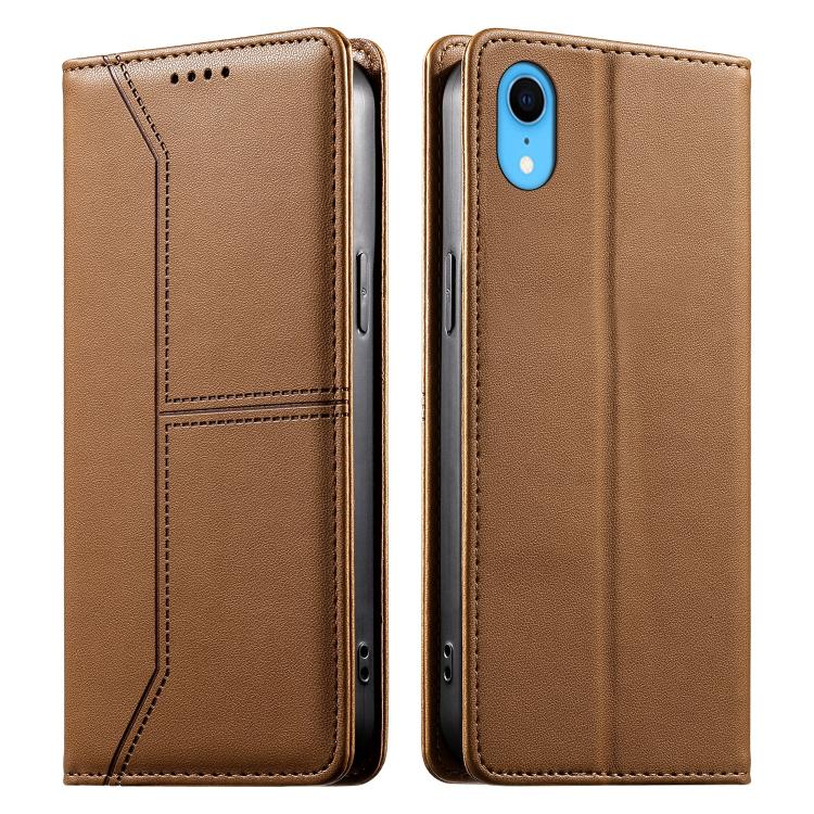 Estojo de Telefone em Couro Vegan com Linha Costurada, Fecho Magnético e RFID, Para iPhone X / XS, Para iPhone XR, Para iPhone XS Max, Para iPhone 8 Plus / 7 Plus