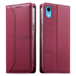Estojo de Telefone em Couro Vegan com Linha Costurada, Fecho Magnético e RFID, Para iPhone X / XS, Para iPhone XR, Para iPhone XS Max, Para iPhone 8 Plus / 7 Plus
