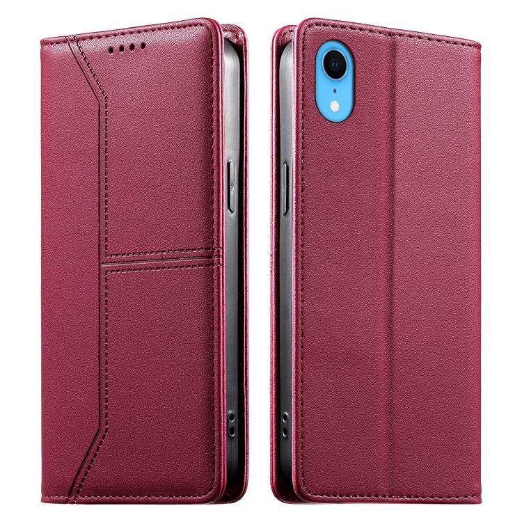 Estojo de Telefone em Couro Vegan com Linha Costurada, Fecho Magnético e RFID, Para iPhone X / XS, Para iPhone XR, Para iPhone XS Max, Para iPhone 8 Plus / 7 Plus