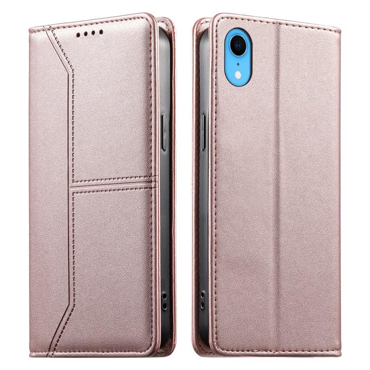 Estojo de Telefone em Couro Vegan com Linha Costurada, Fecho Magnético e RFID, Para iPhone X / XS, Para iPhone XR, Para iPhone XS Max, Para iPhone 8 Plus / 7 Plus