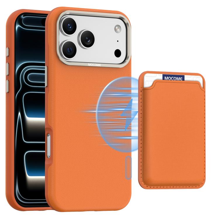 Capa de telemóvel Mocome simples com bolsa magnética para cartões, para iPhone 17 Pro Max, para iPhone 17 Pro