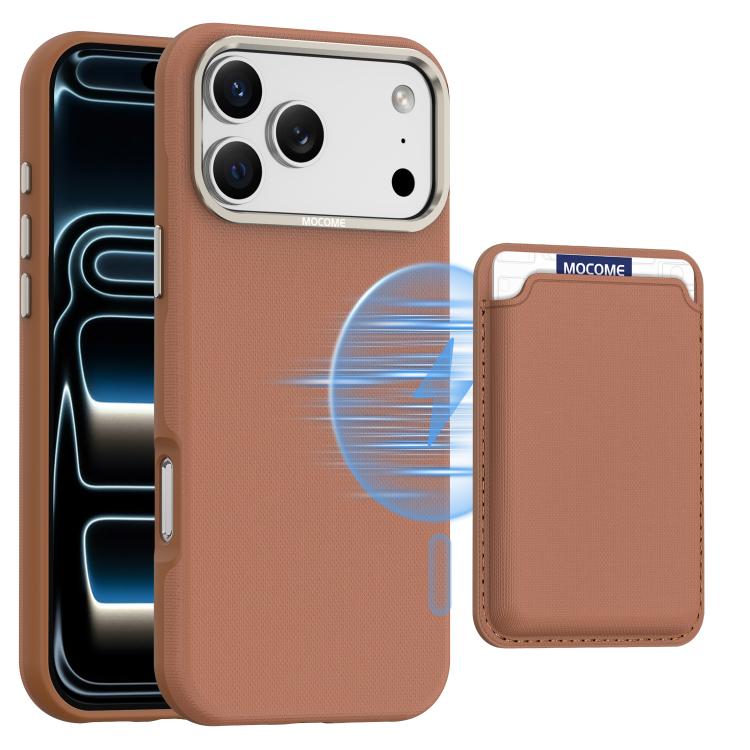 Capa de telemóvel Mocome simples com bolsa magnética para cartões, para iPhone 17 Pro Max, para iPhone 17 Pro