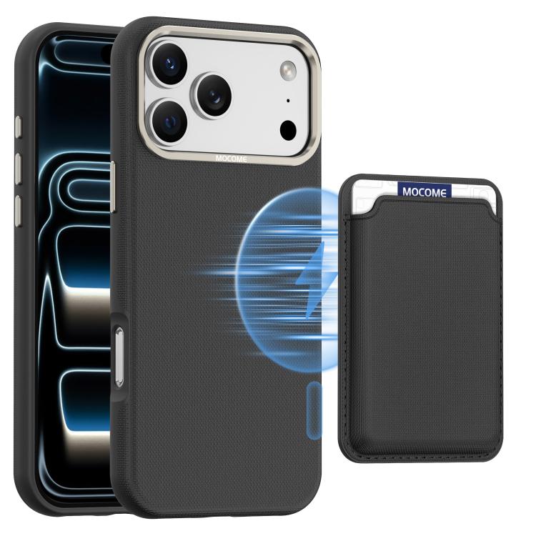 Capa de telemóvel Mocome simples com bolsa magnética para cartões, para iPhone 17 Pro Max, para iPhone 17 Pro