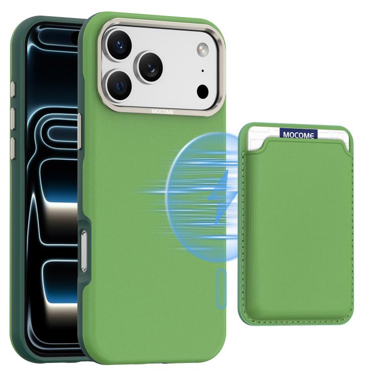 Capa de telemóvel Mocome simples com bolsa magnética para cartões, para iPhone 17 Pro Max, para iPhone 17 Pro