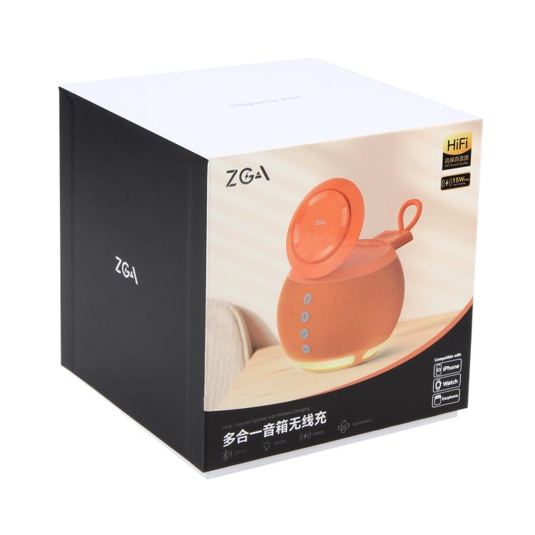 ZGA WX08 Coluna Bluetooth Multifuncional 15W com Carregador Sem Fios para Telemóvel e Relógio, WX08