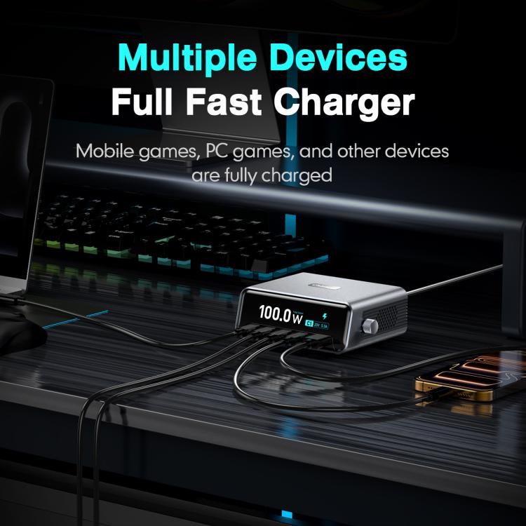 WXL-60D 2.3-inch Smart Display GaN High Power Desktop Charging Station, WXL-60D
