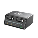 Estação de Carregamento de Mesa Multi Portas 6 em 1 WXL-60E 210W com Cabos Telescópicos Duplos Integrados, WXL-60E
