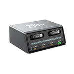 Estação de Carregamento de Mesa Multi Portas 6 em 1 WXL-60E 210W com Cabos Telescópicos Duplos Integrados, WXL-60E