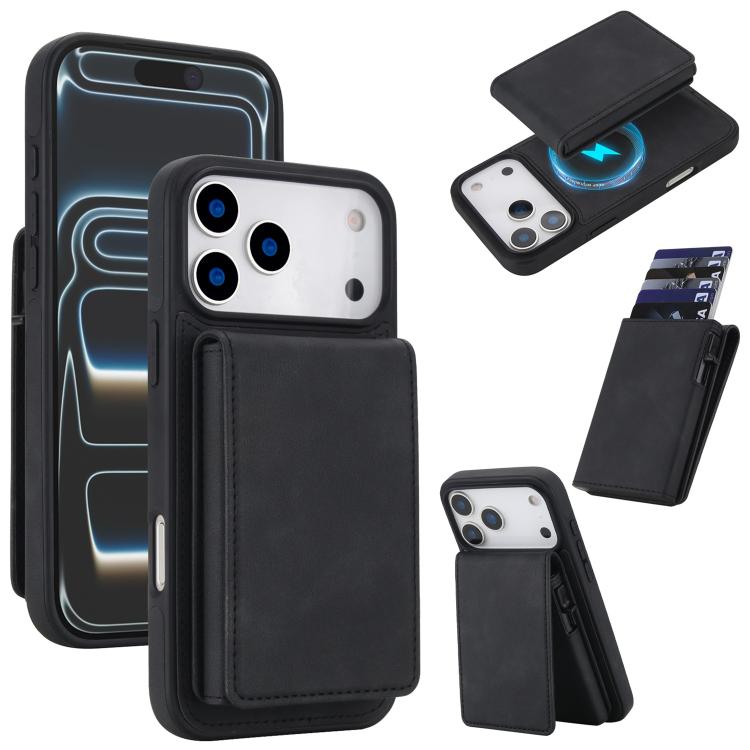 Retro Faux Leather Detachable Spring Loaded Card Bag Magnetic RFID Phone Case, For iPhone 18 Pro / 17 Pro, For iPhone 18 Pro Max / 17 Pro Max, For iPhone 17e / 16e, For iPhone 15 Plus, For iPhone 15, For iPhone 14 Plus, For iPhone 14 / 13              ...
