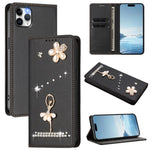 Ballet Girl Diamond Studded RFID Vegan Leather Phone Case, For iPhone 13 Pro, For iPhone 12 / 12 Pro, For iPhone 12 Pro Max, For iPhone 11 Pro Max, For iPhone 11, For iPhone 11 Pro