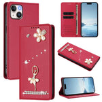 Capa de Telemóvel em Pele Vegana com Diamantes e RFID com Estampa de Bailarina, Para iPhone 16 Pro, Para iPhone 16 Plus, Para iPhone 16, Para iPhone 15 Pro Max, Para iPhone 15 Pro, Para iPhone 15 Plus