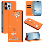 Capa de Telemóvel em Pele Vegana com Diamantes e RFID com Estampa de Bailarina, Para iPhone 16 Pro, Para iPhone 16 Plus, Para iPhone 16, Para iPhone 15 Pro Max, Para iPhone 15 Pro, Para iPhone 15 Plus