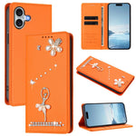 Capa de Telemóvel em Pele Vegana com Diamantes e RFID com Estampa de Bailarina, Para iPhone 16 Pro, Para iPhone 16 Plus, Para iPhone 16, Para iPhone 15 Pro Max, Para iPhone 15 Pro, Para iPhone 15 Plus