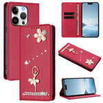 Capa de Telemóvel em Pele Vegana com Diamantes e RFID com Estampa de Bailarina, Para iPhone 16 Pro, Para iPhone 16 Plus, Para iPhone 16, Para iPhone 15 Pro Max, Para iPhone 15 Pro, Para iPhone 15 Plus