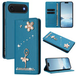 Capa de Telemóvel em Pele Vegana com Diamantes e RFID com Estampa de Bailarina, Para iPhone 17e / 16e, Para iPhone 17 Pro Max, Para iPhone 17 Pro, Para iPhone 17, Para iPhone Air, Para iPhone 16 Pro Max