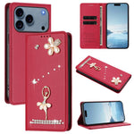 Capa de Telemóvel em Pele Vegana com Diamantes e RFID com Estampa de Bailarina, Para iPhone 17e / 16e, Para iPhone 17 Pro Max, Para iPhone 17 Pro, Para iPhone 17, Para iPhone Air, Para iPhone 16 Pro Max