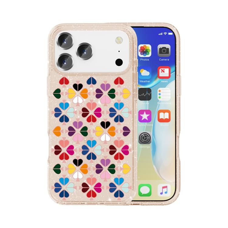Glittering Crystal Red Heart Pattern Phone Case, For iPhone 18 Pro / 17 Pro, For iPhone 18 Pro Max / 17 Pro Max
