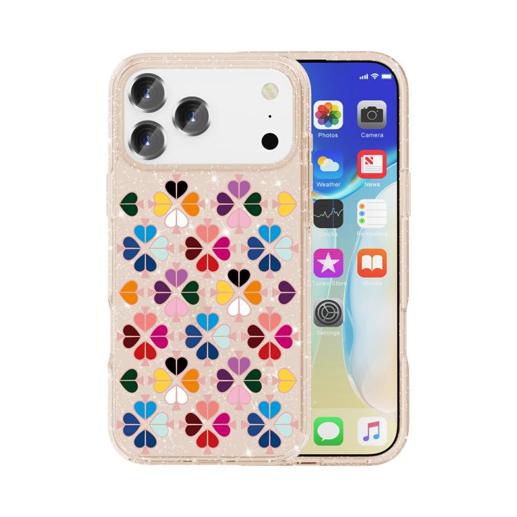 Glittering Crystal Red Heart Pattern Phone Case, For iPhone 17 Pro Max, For iPhone 17 Pro