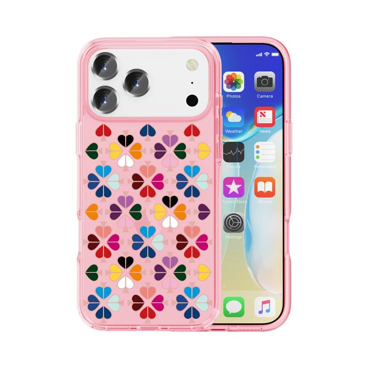 Transparent Crystal Red Heart Pattern Phone Case, For iPhone 18 Pro / 17 Pro, For iPhone 18 Pro Max / 17 Pro Max