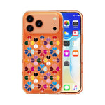 Capa de Telemóvel Transparente com Padrão de Coração Vermelho de Cristal, Para iPhone 17 Pro Max, Para iPhone 17 Pro