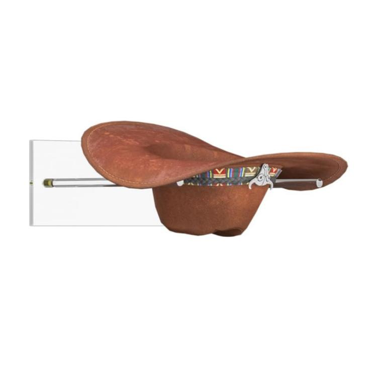 Suporte de Armazenamento para Chapéu de Cowboy em Acrílico Transparente Montado na Parede Suporte de Exposição para Chapéu de Sol, Pacote Único, 2pcs/Pacote