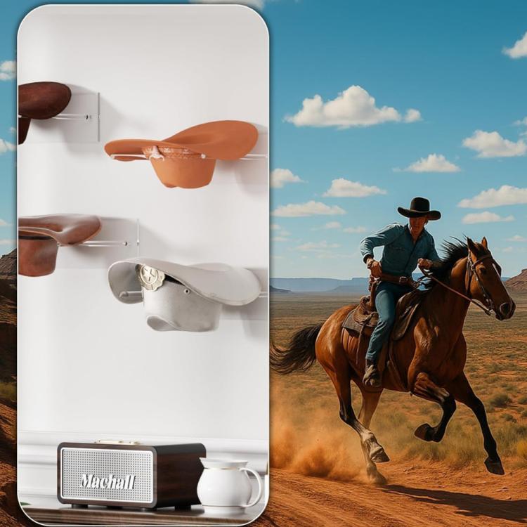 Suporte de Armazenamento para Chapéu de Cowboy em Acrílico Transparente Montado na Parede Suporte de Exposição para Chapéu de Sol, Pacote Único, 2pcs/Pacote