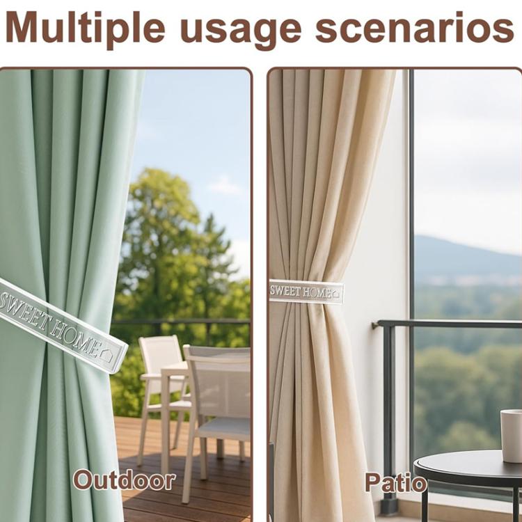 1 Par/Pacote Suporte de Cortina em Acrílico Transparente para Amarrar Cortinas, Clips para Cortinas, Suporta Instalação Sem Furar e Com Furação