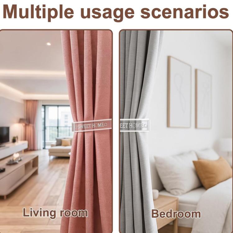 1 Par/Pacote Suporte de Cortina em Acrílico Transparente para Amarrar Cortinas, Clips para Cortinas, Suporta Instalação Sem Furar e Com Furação